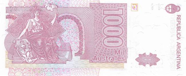 Argentinien p329e 1000 Australes 1985